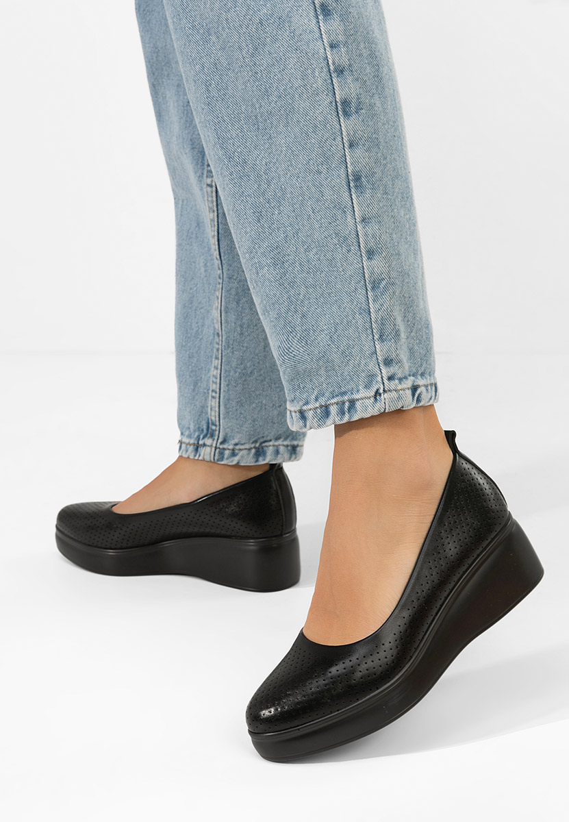 Danetia fekete telitalpú platform cipő
