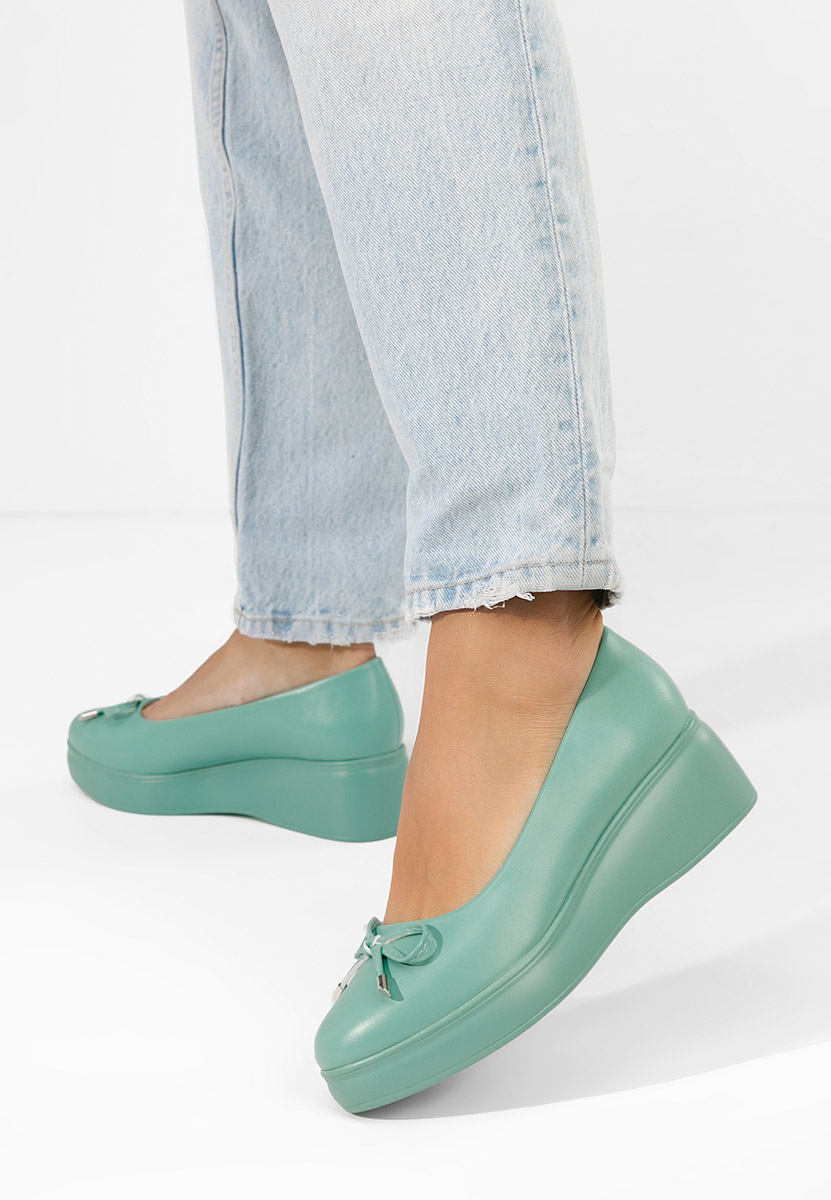 Olmaria zöld telitalpú platform cipő