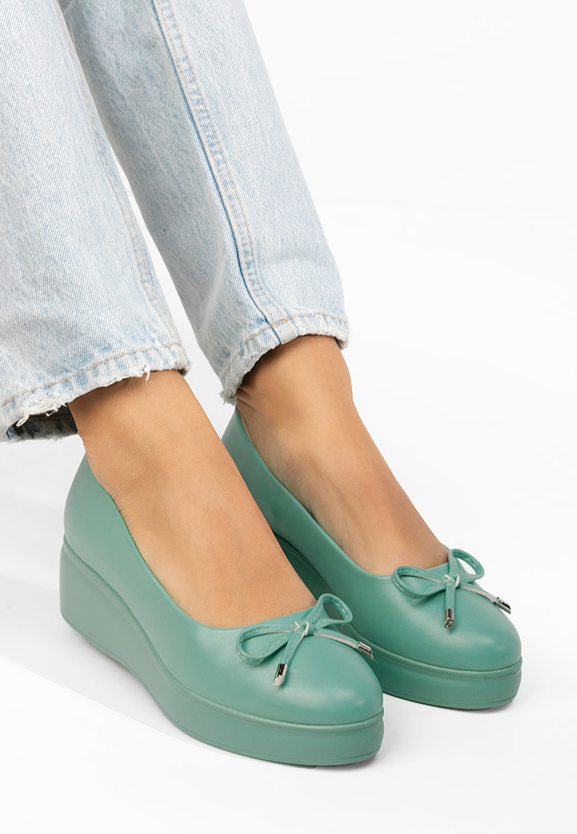 Olmaria zöld telitalpú platform cipő