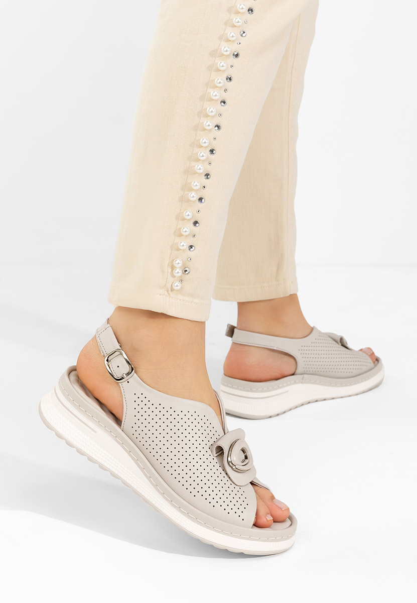 Calora szürke női bőr szandál