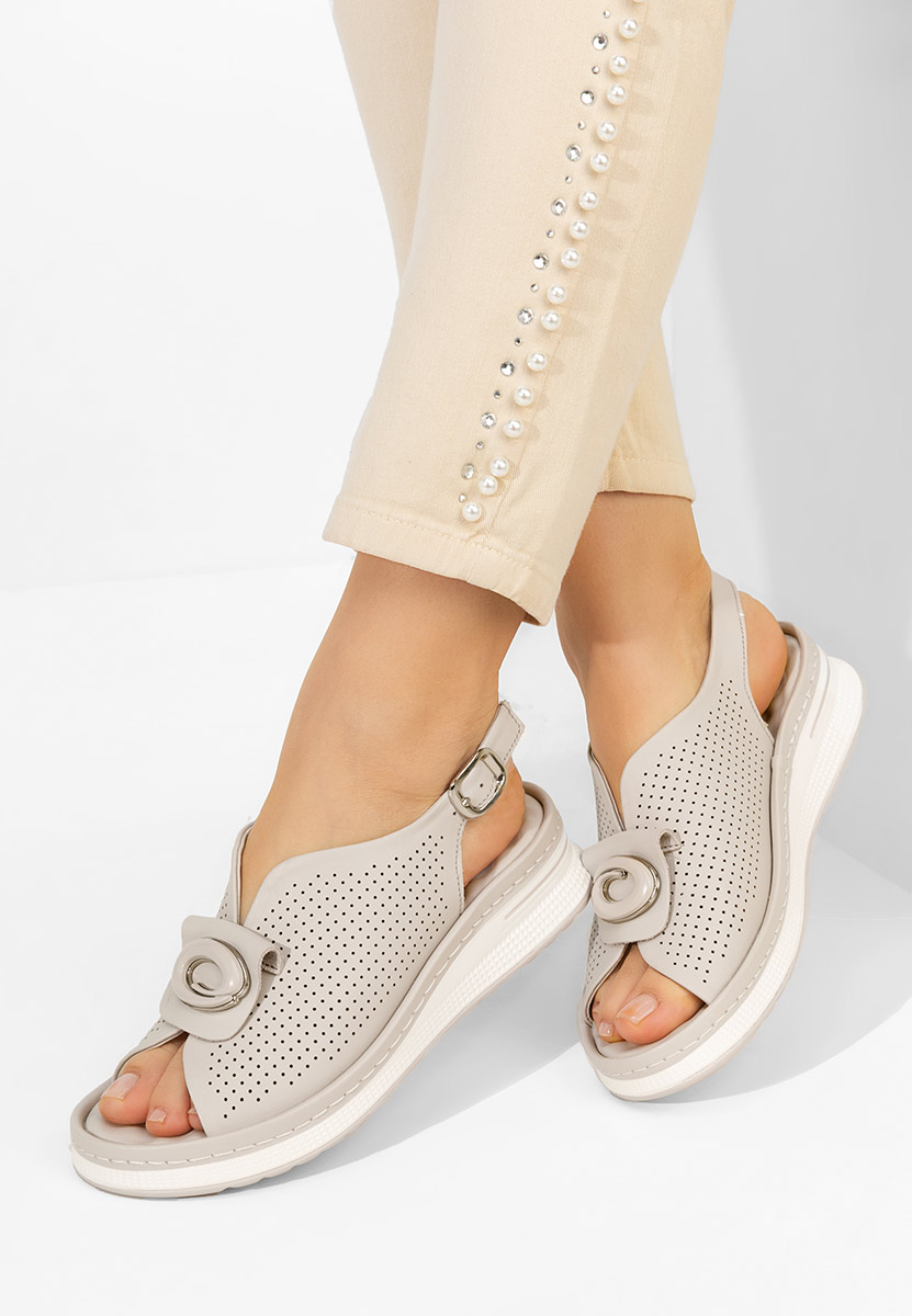 Calora szürke női bőr szandál