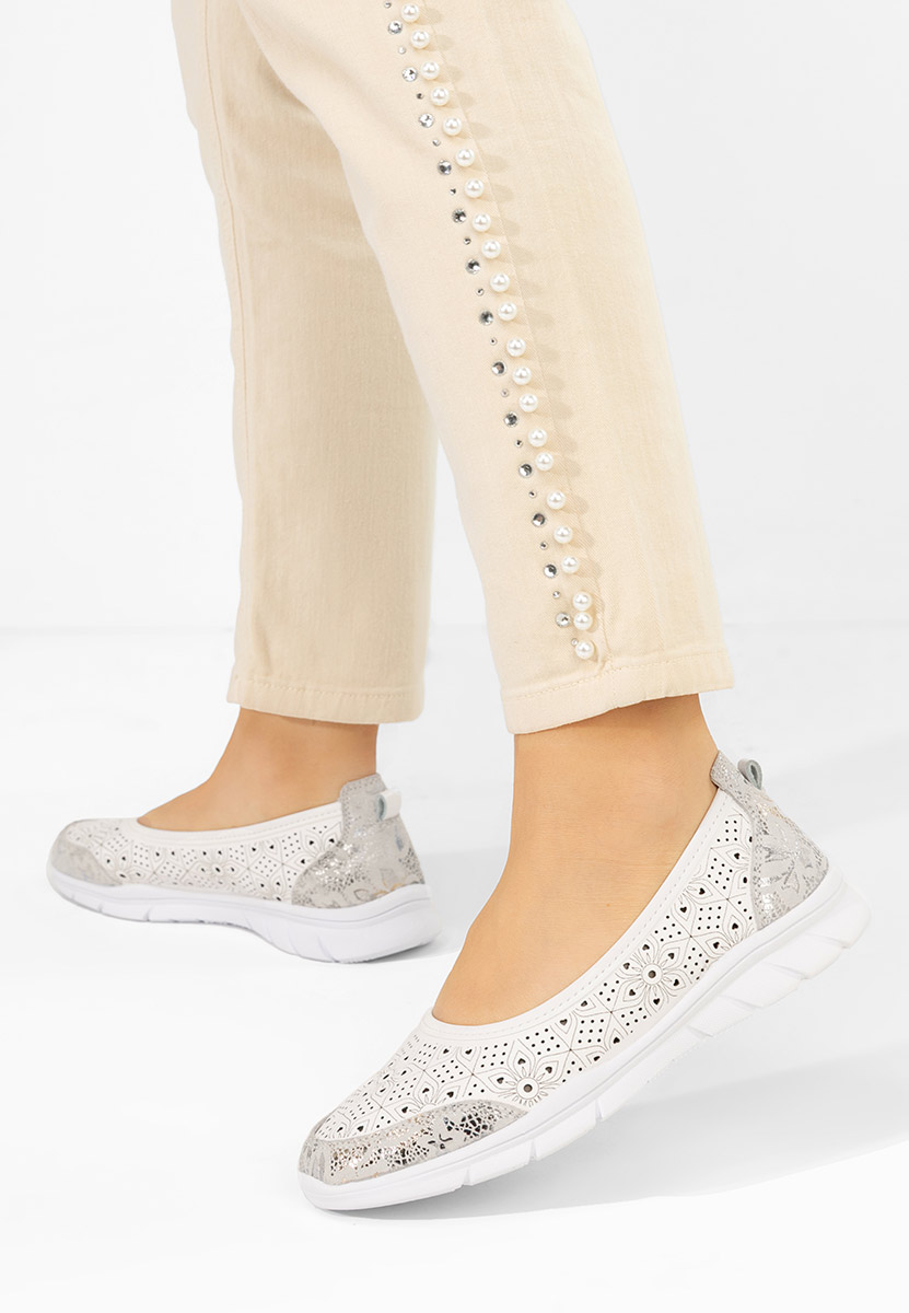 Giustina fehér bőr espadrilles