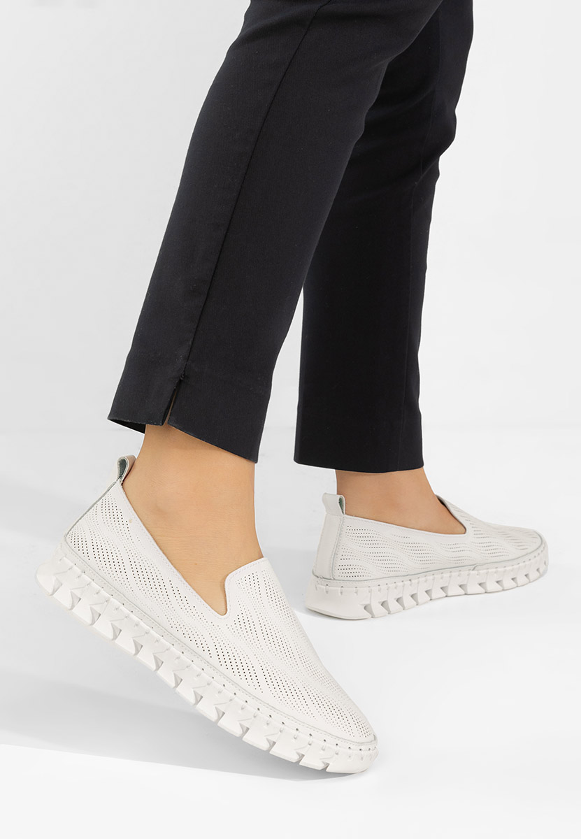 Jolina fehér bőr espadrilles