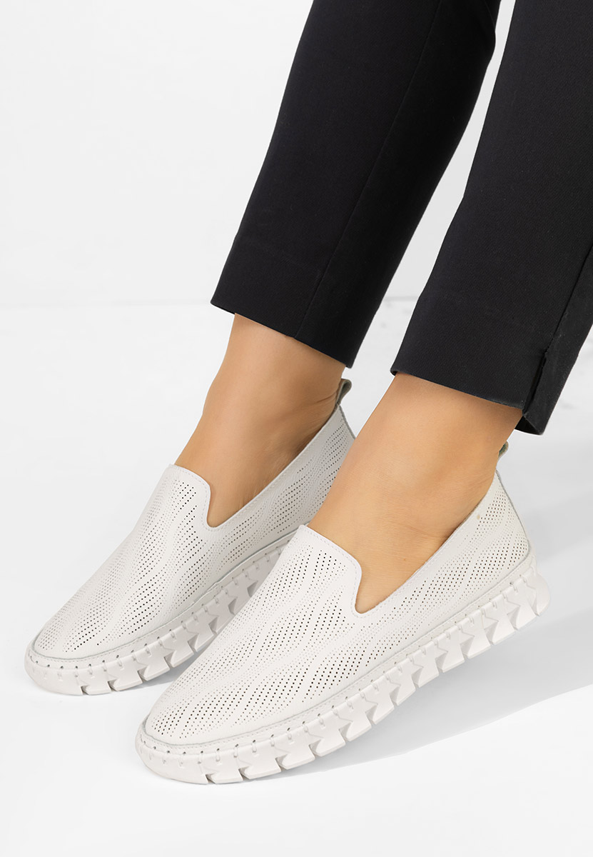 Jolina fehér bőr espadrilles