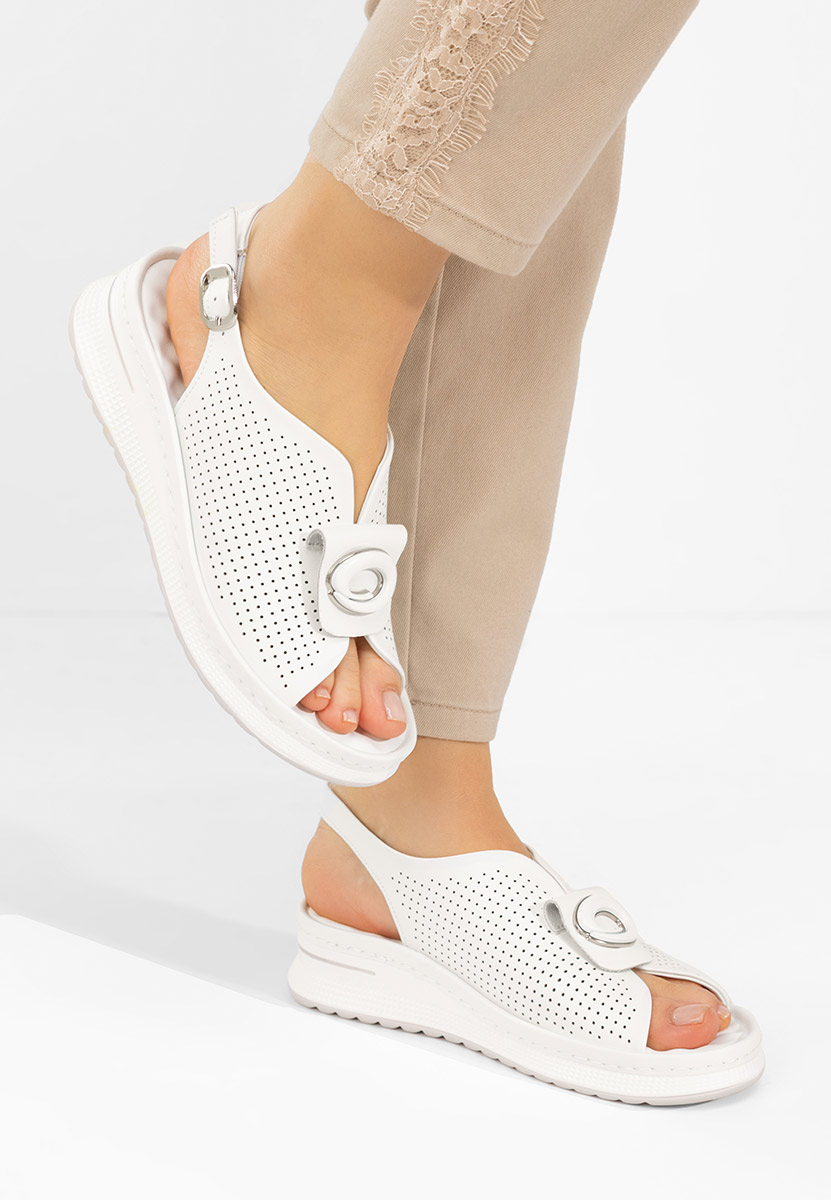 Calora fehér női bőr szandál