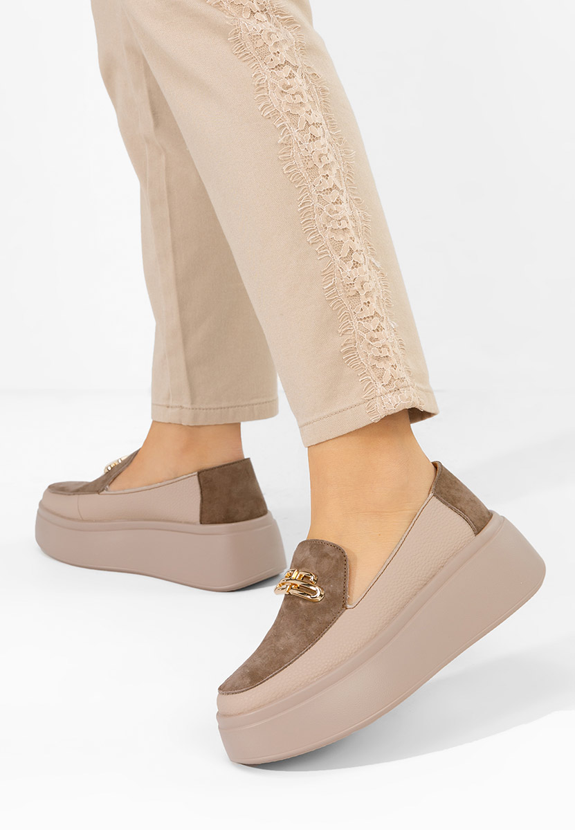 Graziella barna női bőr mokaszin