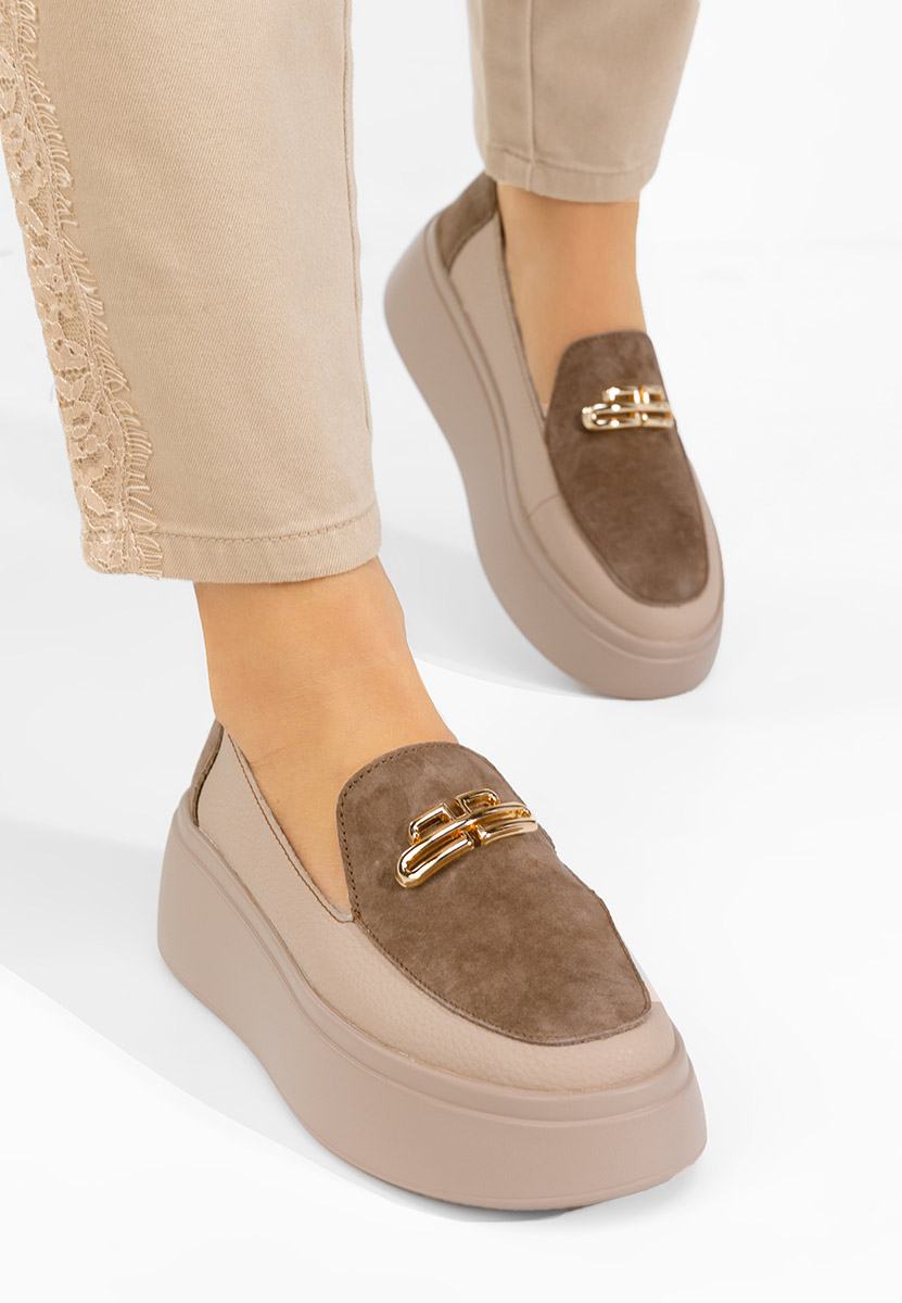 Graziella barna női bőr mokaszin