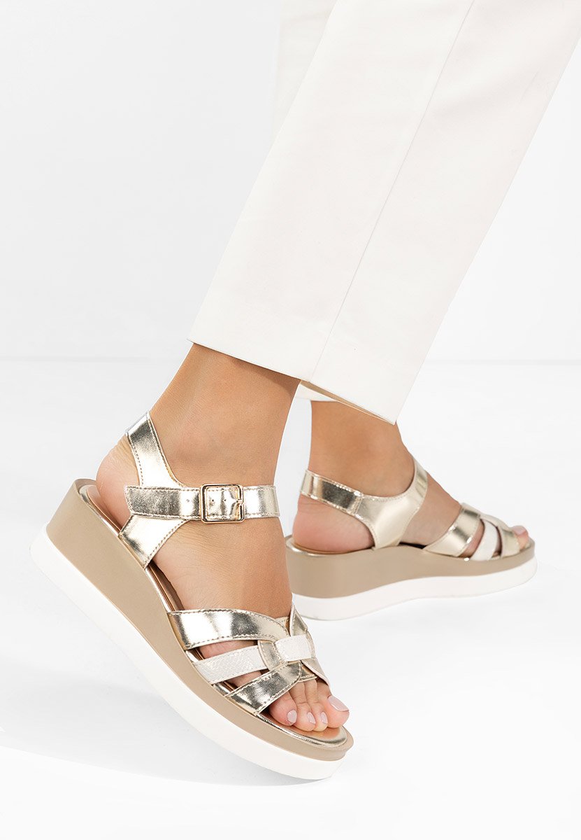 Barkita aranyszínü platform szandál