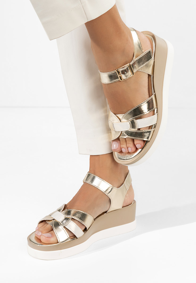 Barkita aranyszínü platform szandál