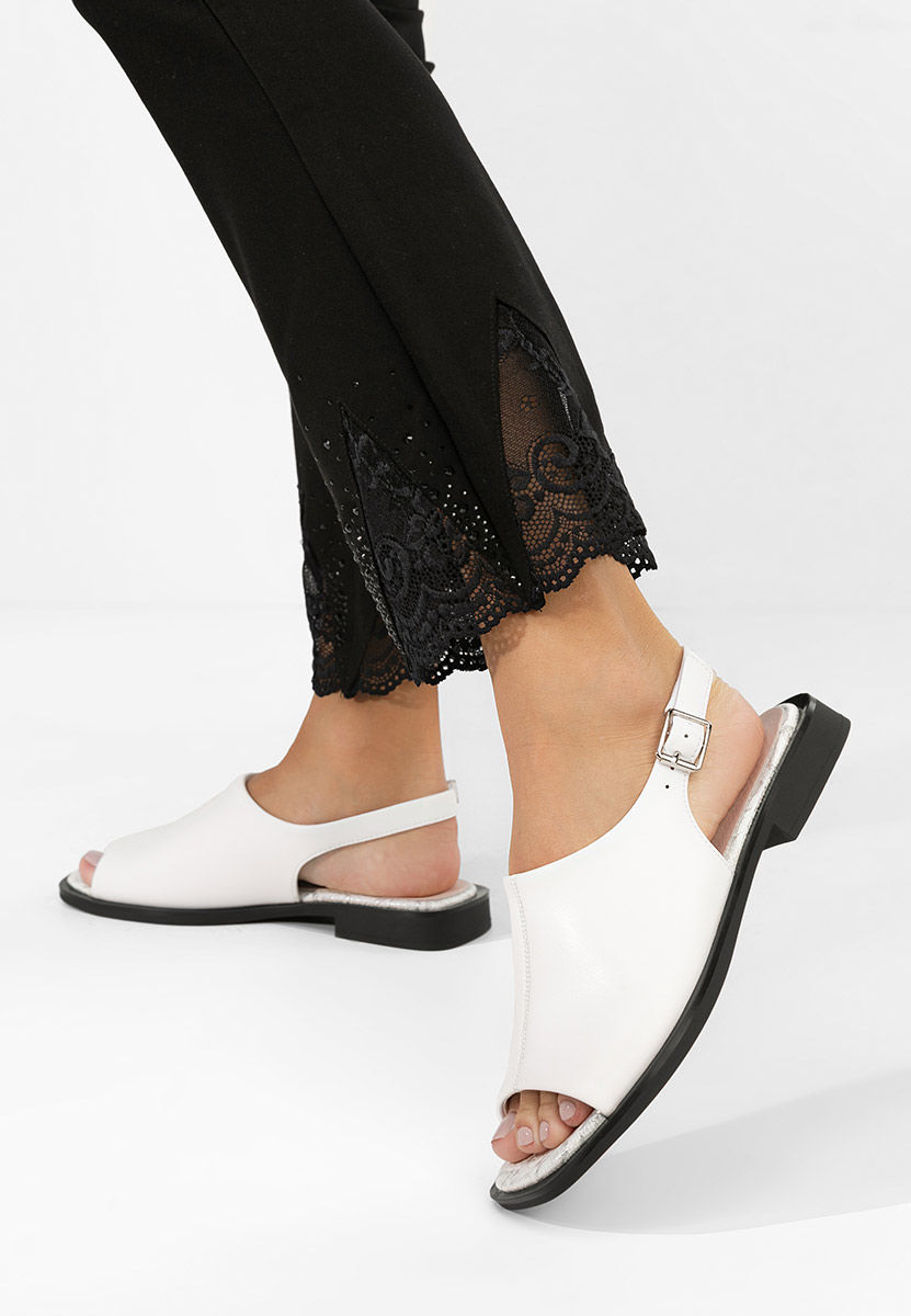 Saryna fehér bőr szandál