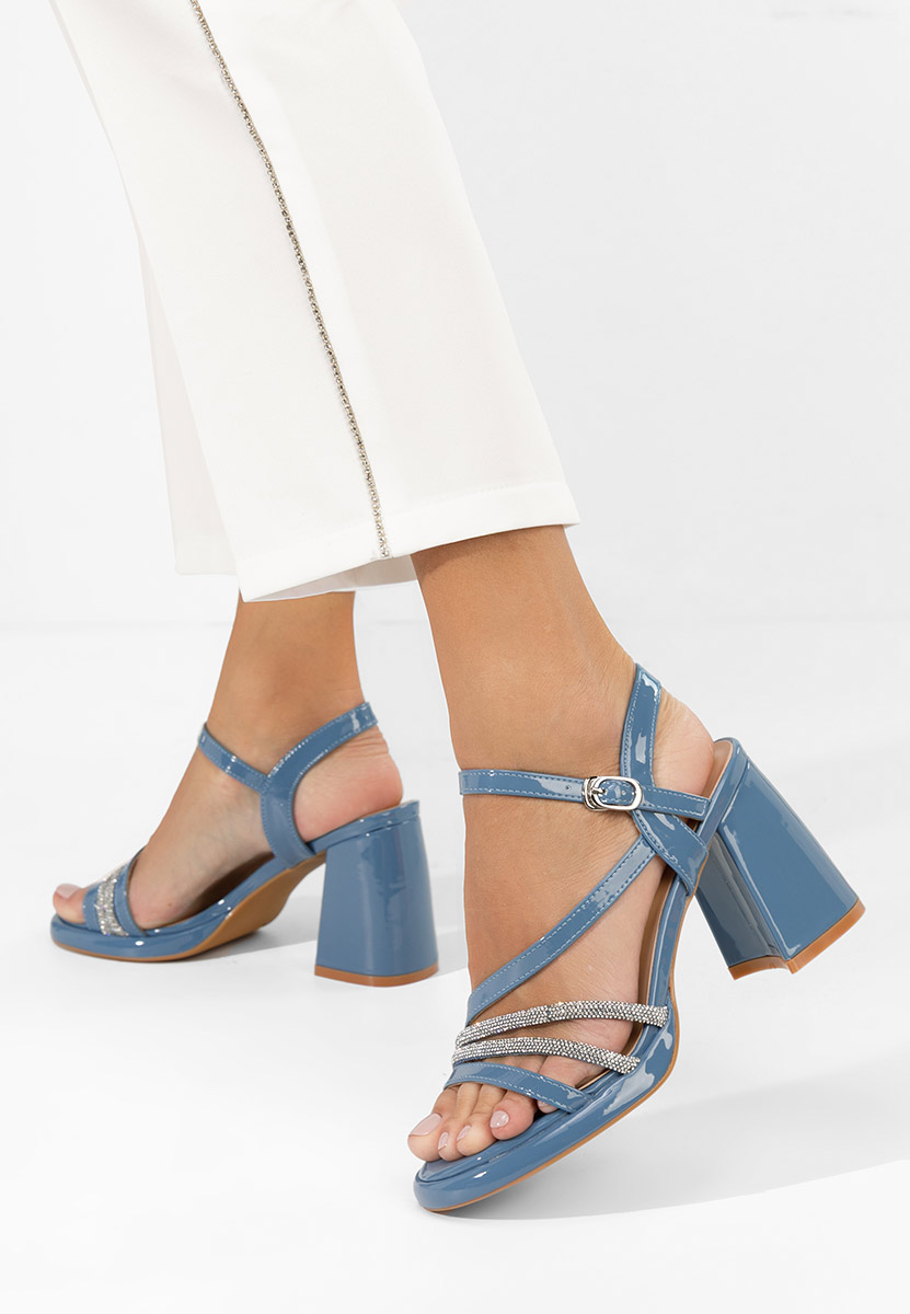 Bogdana kék vastag sarkú szandál 