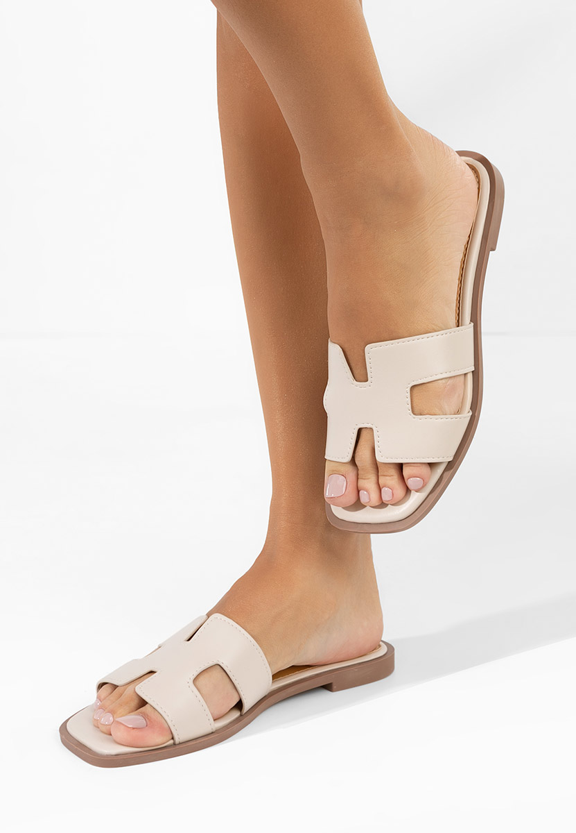 Lecya bézs sarok nélküli papucs