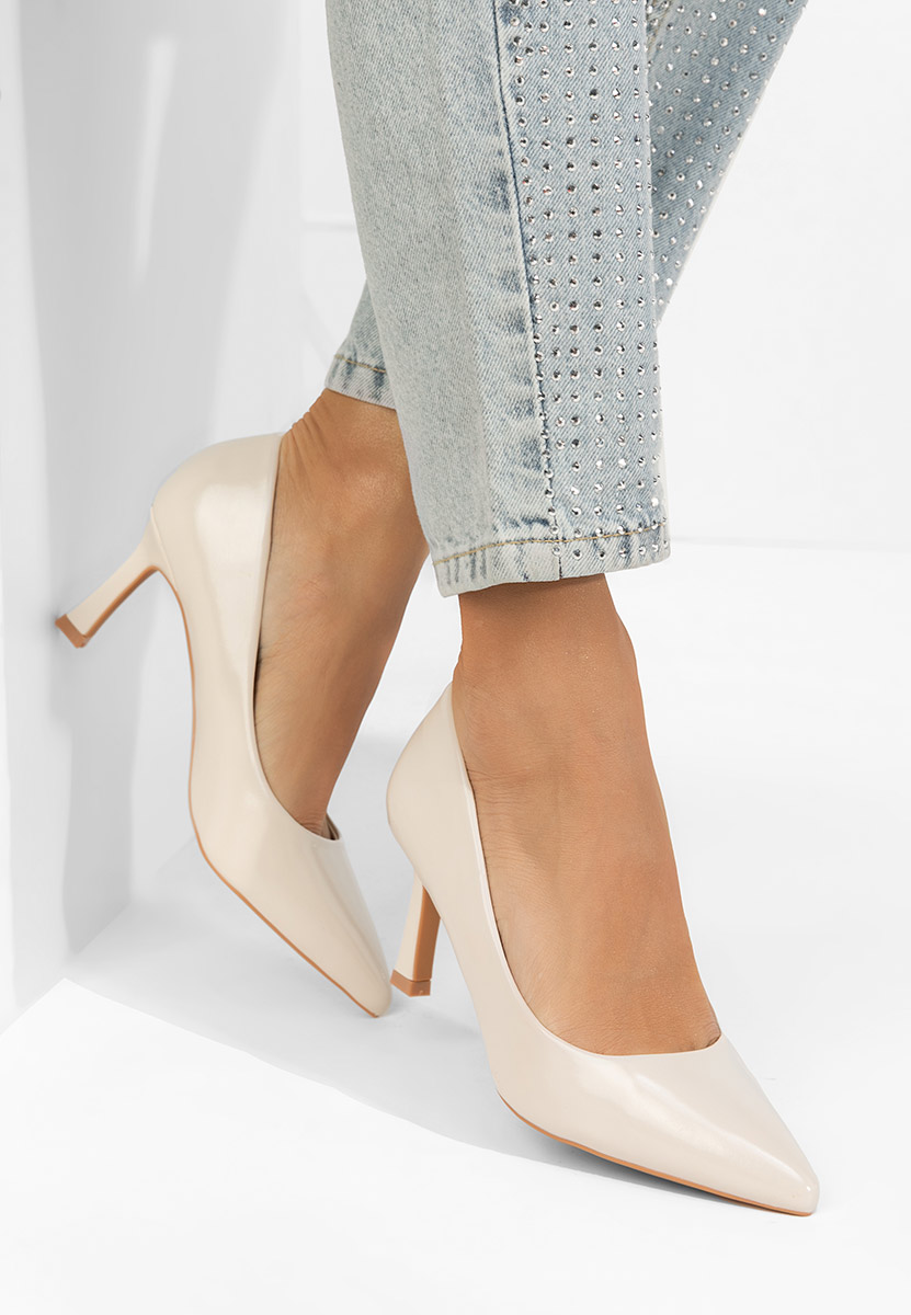 Patricka v2 bézs tűsarkú cipő 