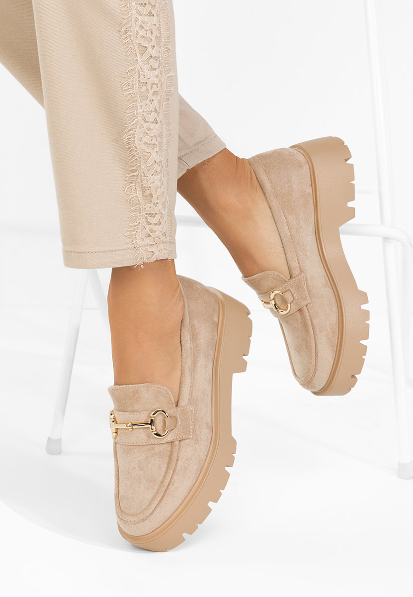 Belvina bézs női telitalpú mokaszin