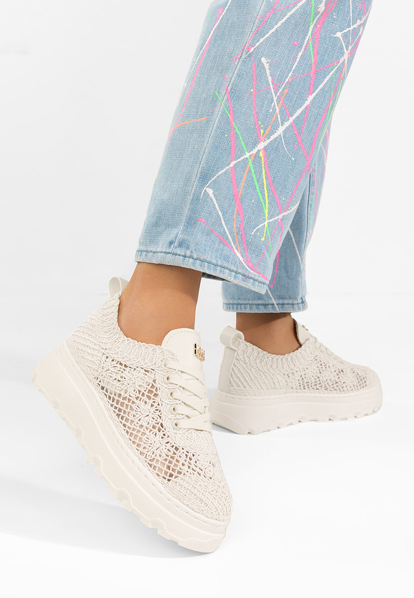 Rossela bézs telitalpú platform sneaker
