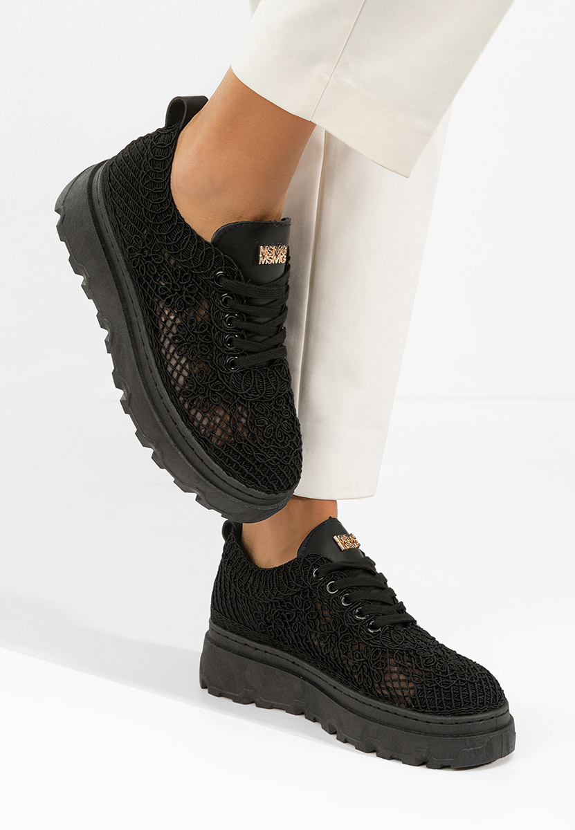 Rossela fekete telitalpú platform sneaker