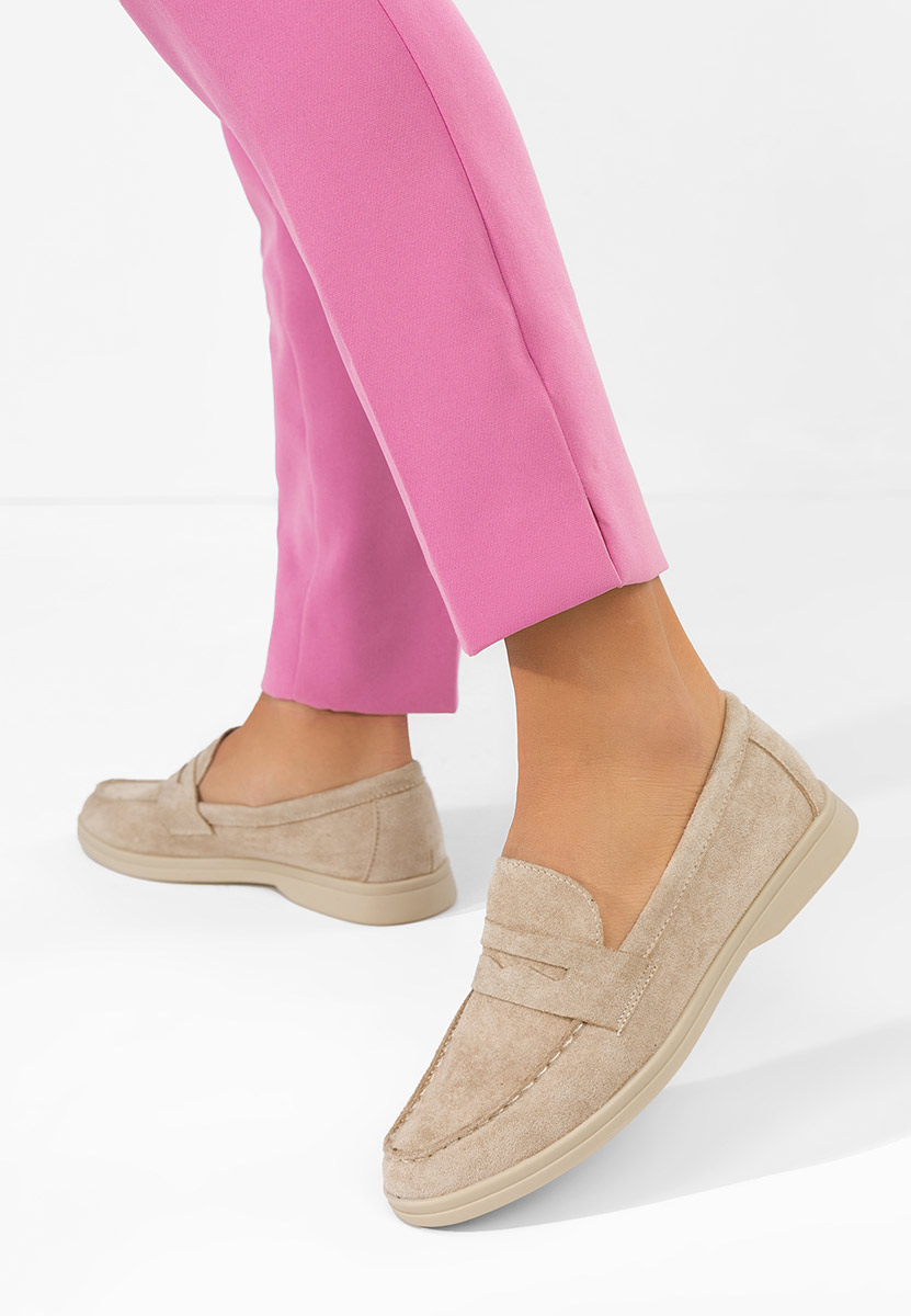 Hesika bézs női mokaszin