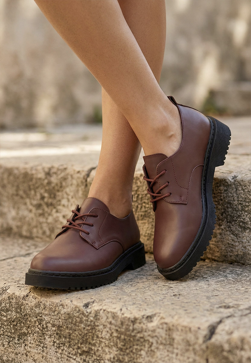 Cherelle borvörös fűzős női cipő