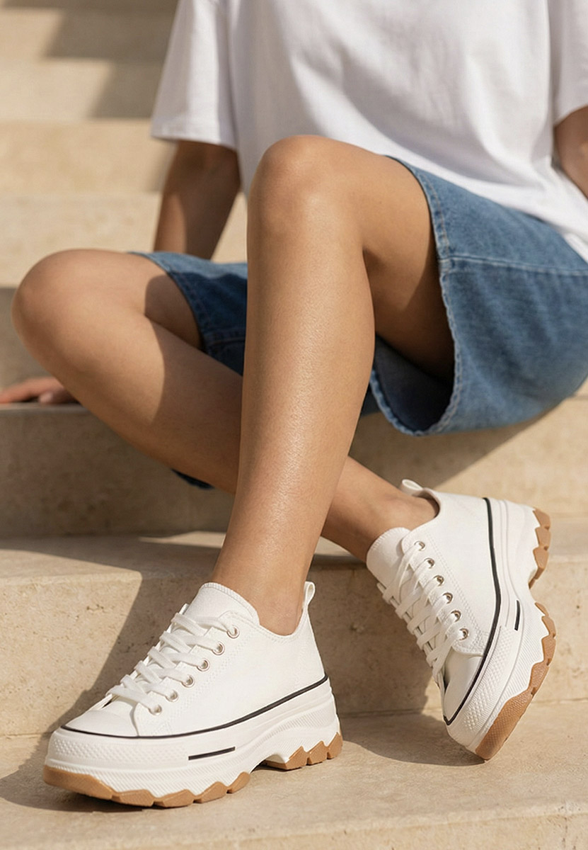 Raviana v4 fehér platform teniszcipő