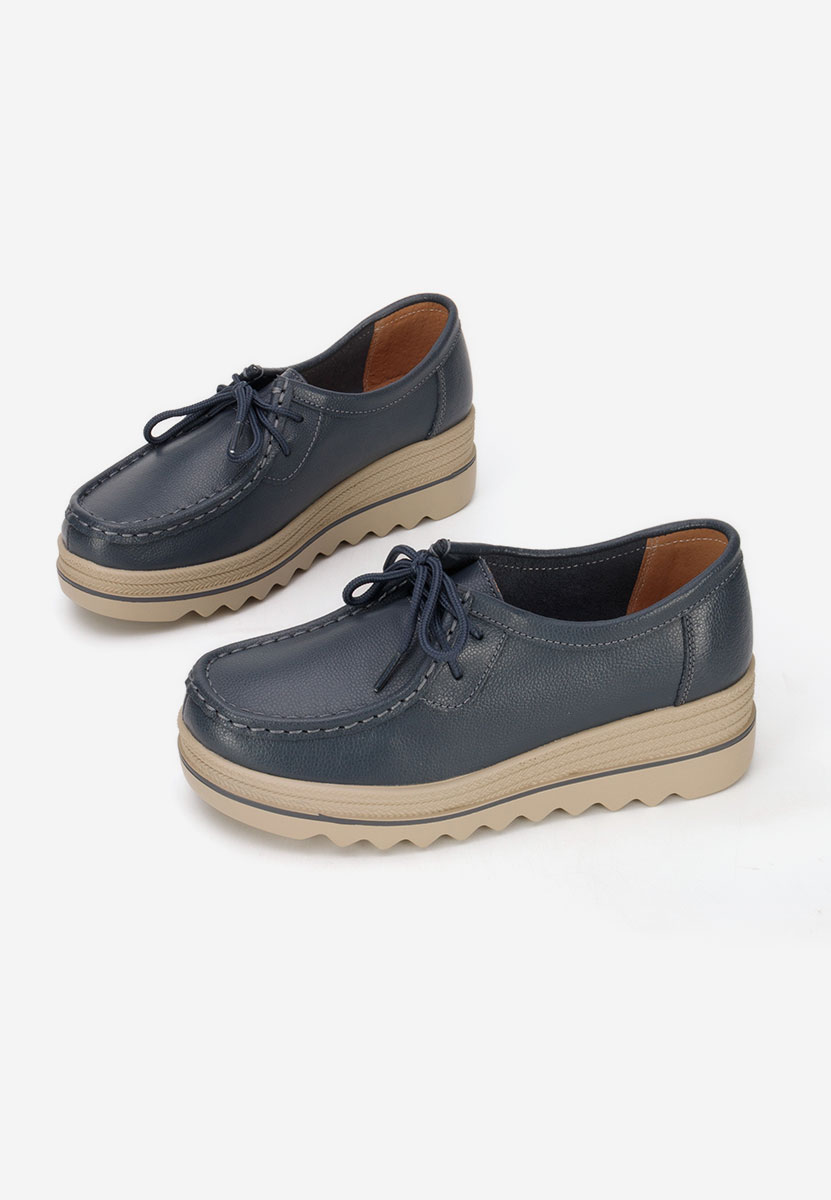 Evelinia v2 tengerészkék platform mokaszin