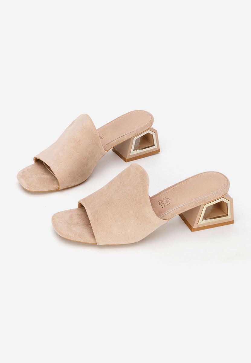 Alesandria khaki magassarkú papucs