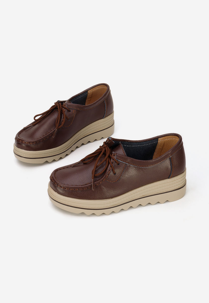 Evelinia barna platform mokaszin