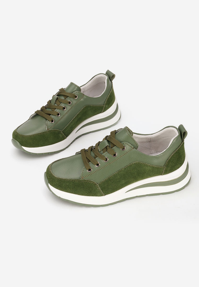 Janelia zöld platform sneaker cipő 