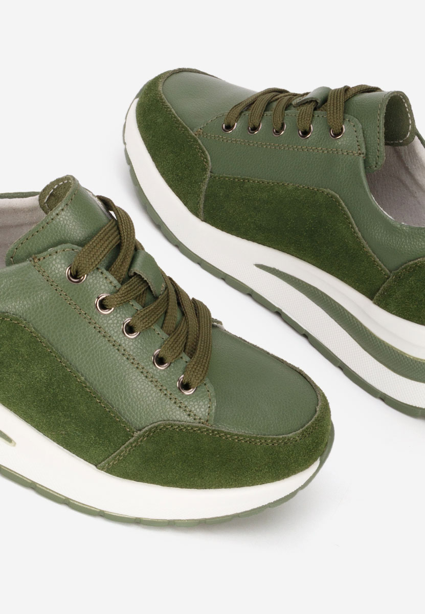 Janelia zöld platform sneaker cipő 