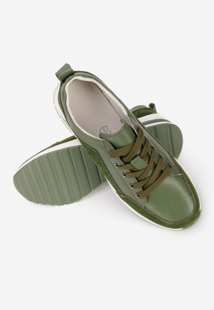 Janelia zöld platform sneaker cipő 