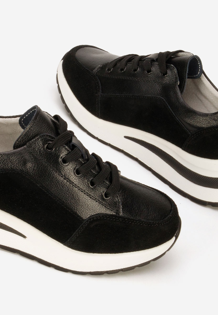 Janelia fekete platform sneaker cipő 