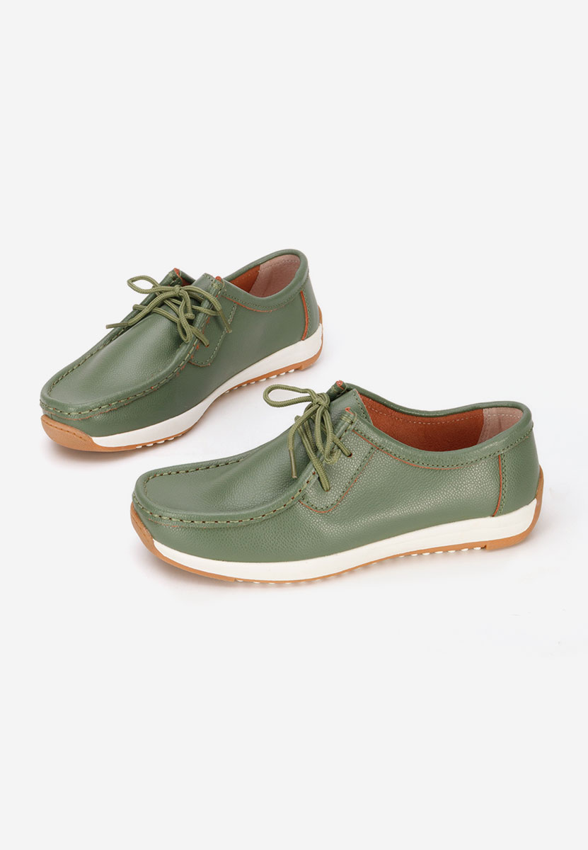 Solenia zöld bőr mokaszin