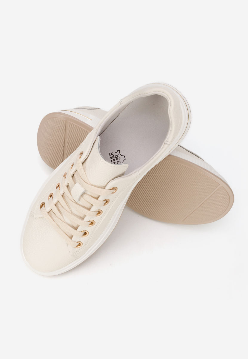 Issabel bézs női bőr sneaker