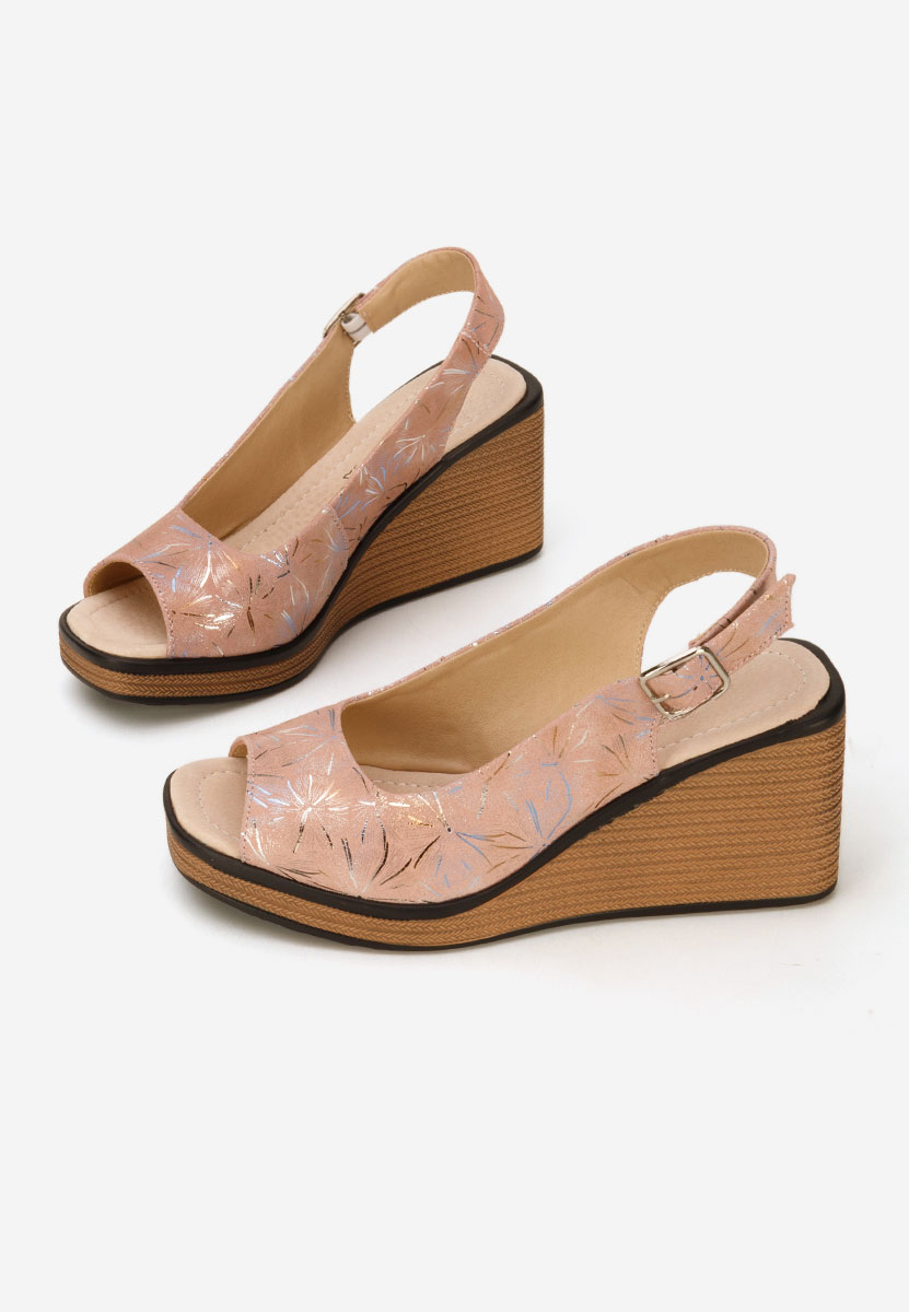 Samiria rózsaszín bőr platform szandál