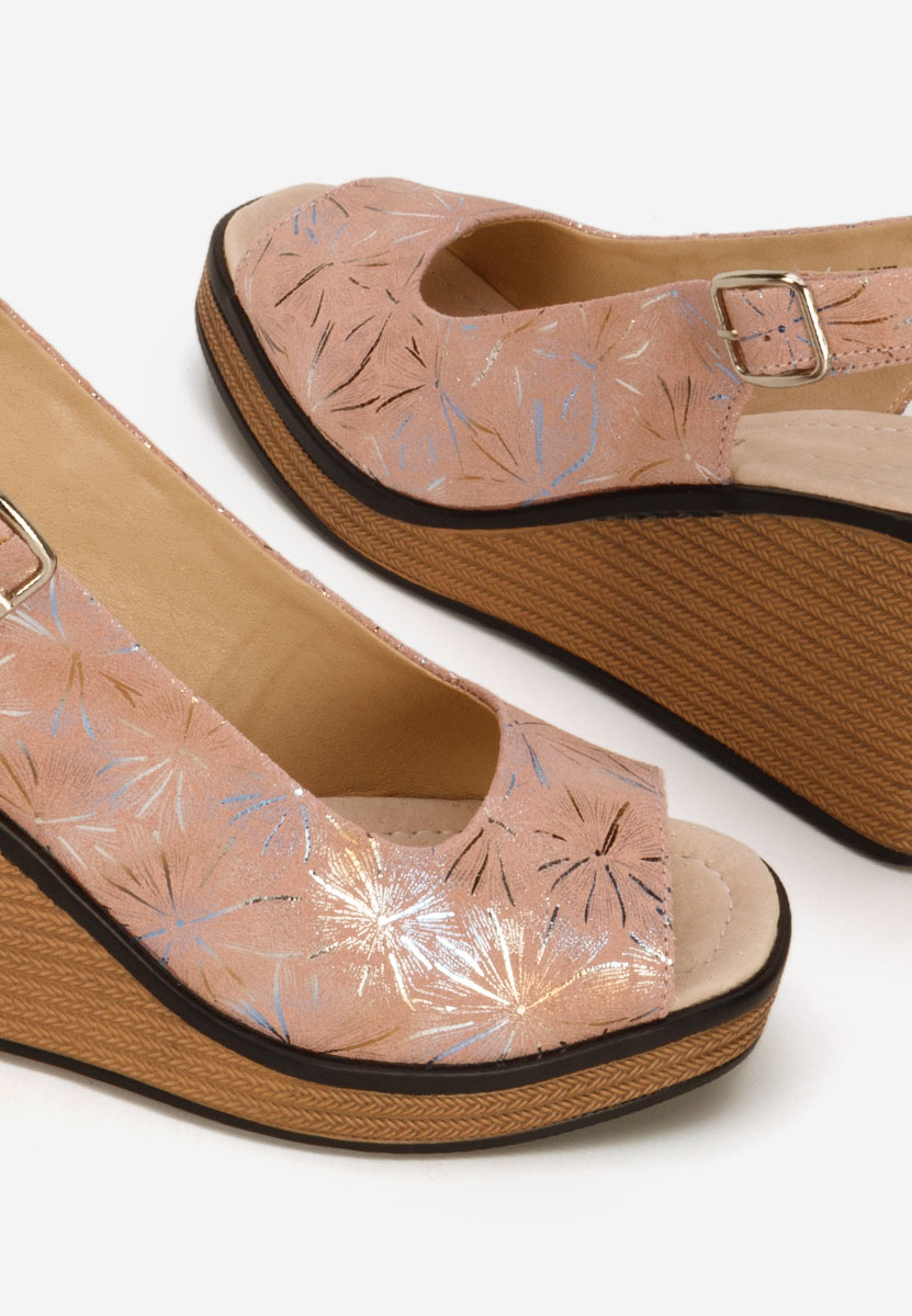 Samiria rózsaszín bőr platform szandál