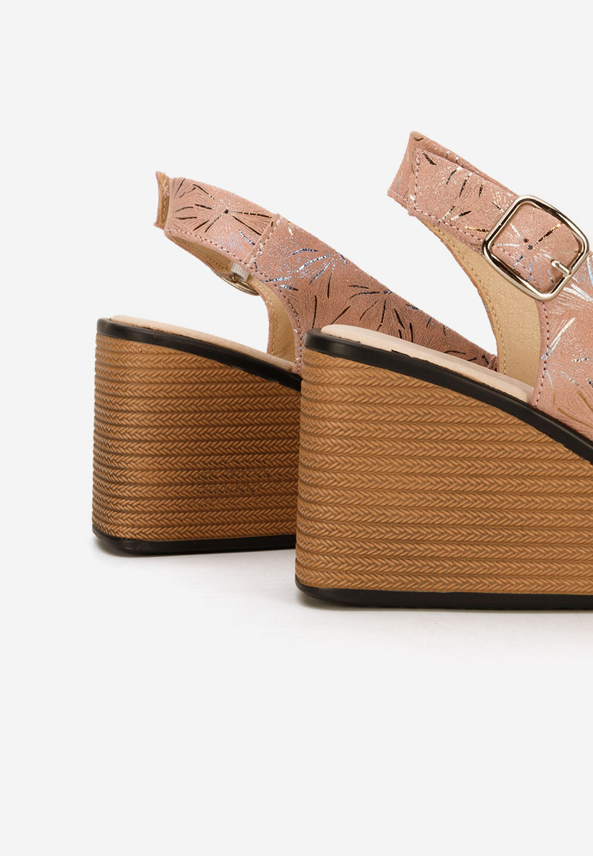 Samiria rózsaszín bőr platform szandál