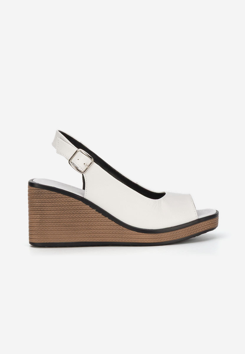 Samiria fehér bőr platform szandál