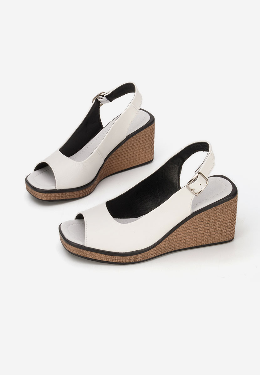 Samiria fehér bőr platform szandál