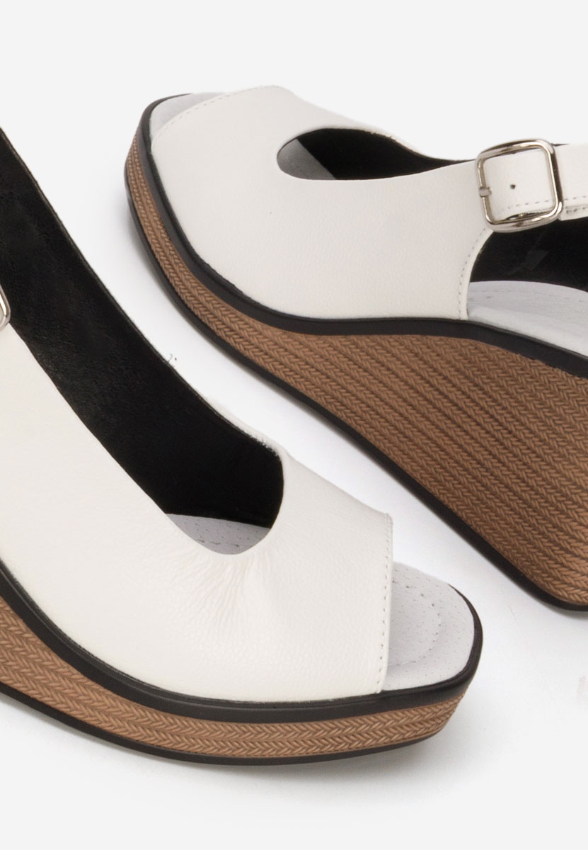 Samiria fehér bőr platform szandál