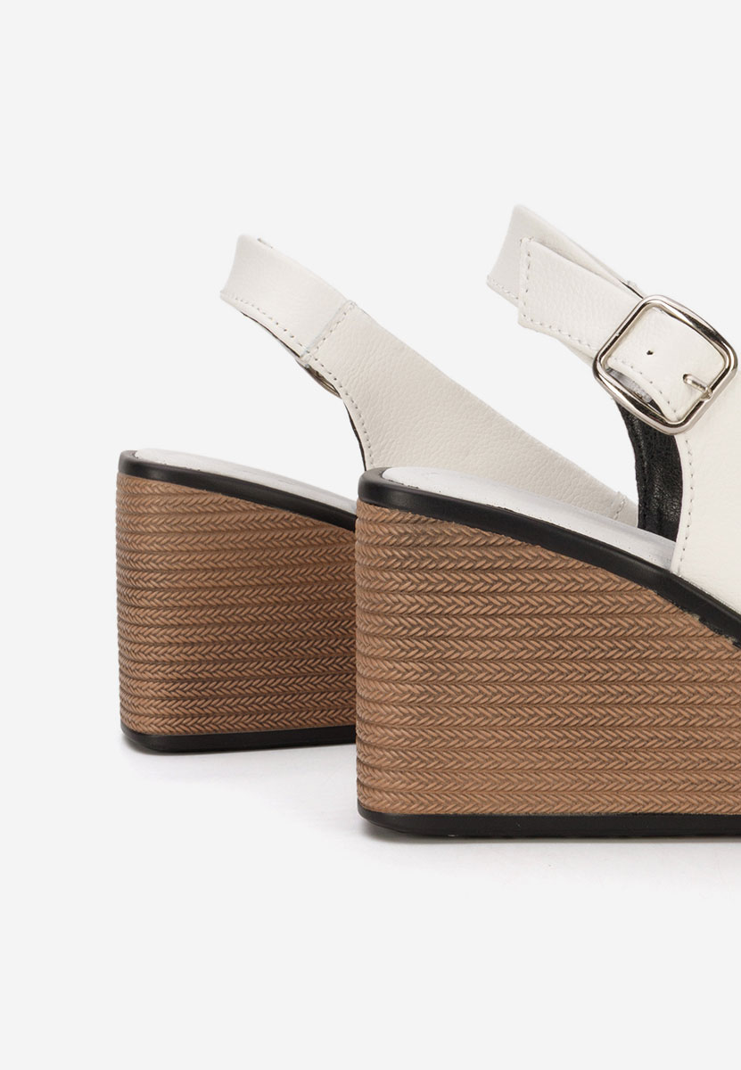 Samiria fehér bőr platform szandál