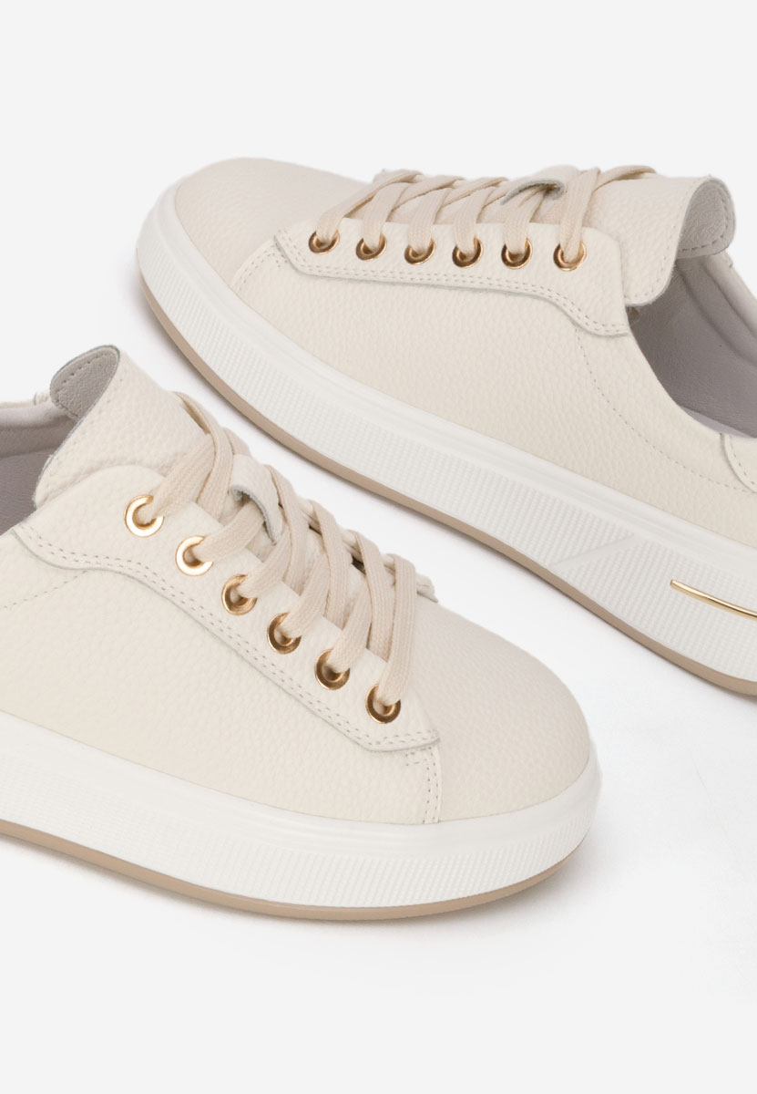 Issabel bézs női bőr sneaker