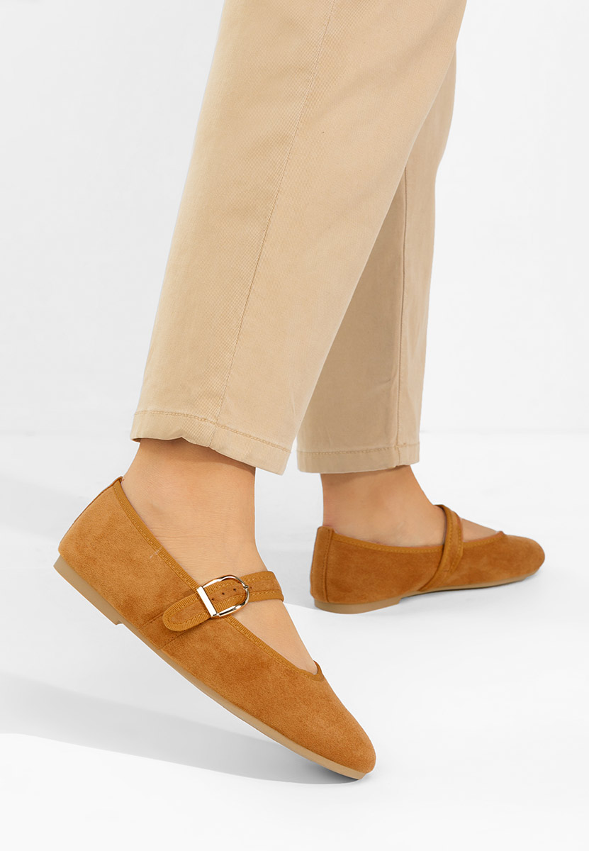 Alecsona camel pántos balerina cipő