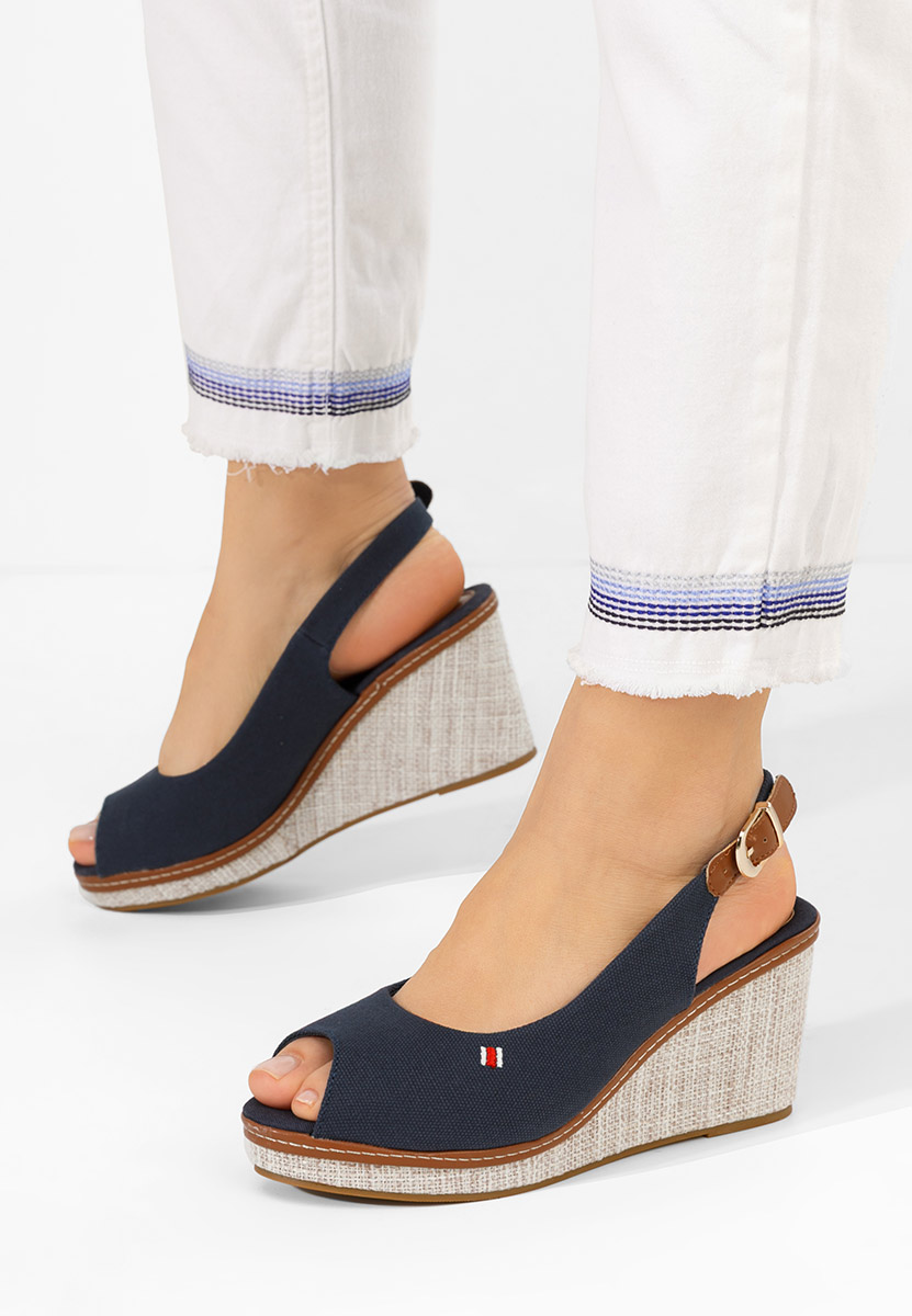 Carolla tengerészkék platform szandál