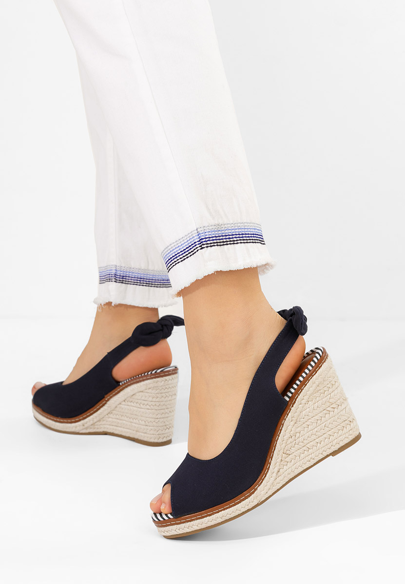 Cyerra tengerészkék platform szandál