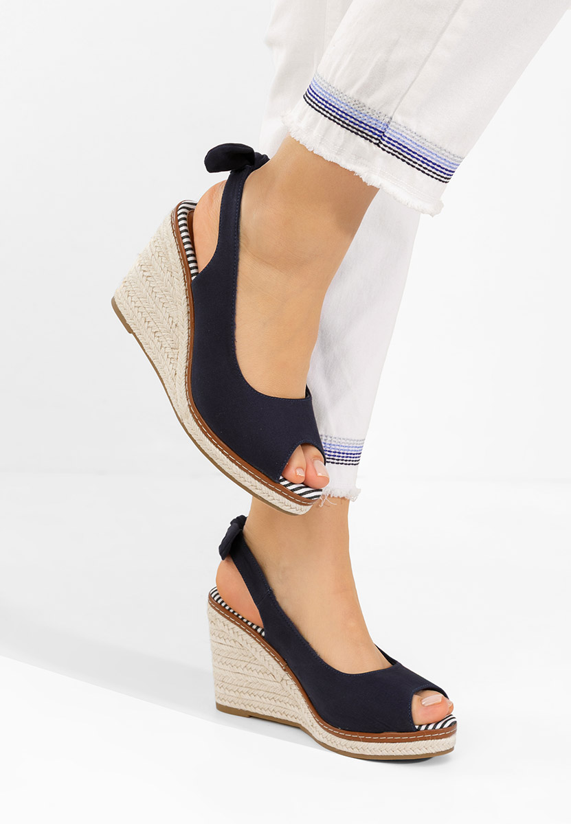 Cyerra tengerészkék platform szandál