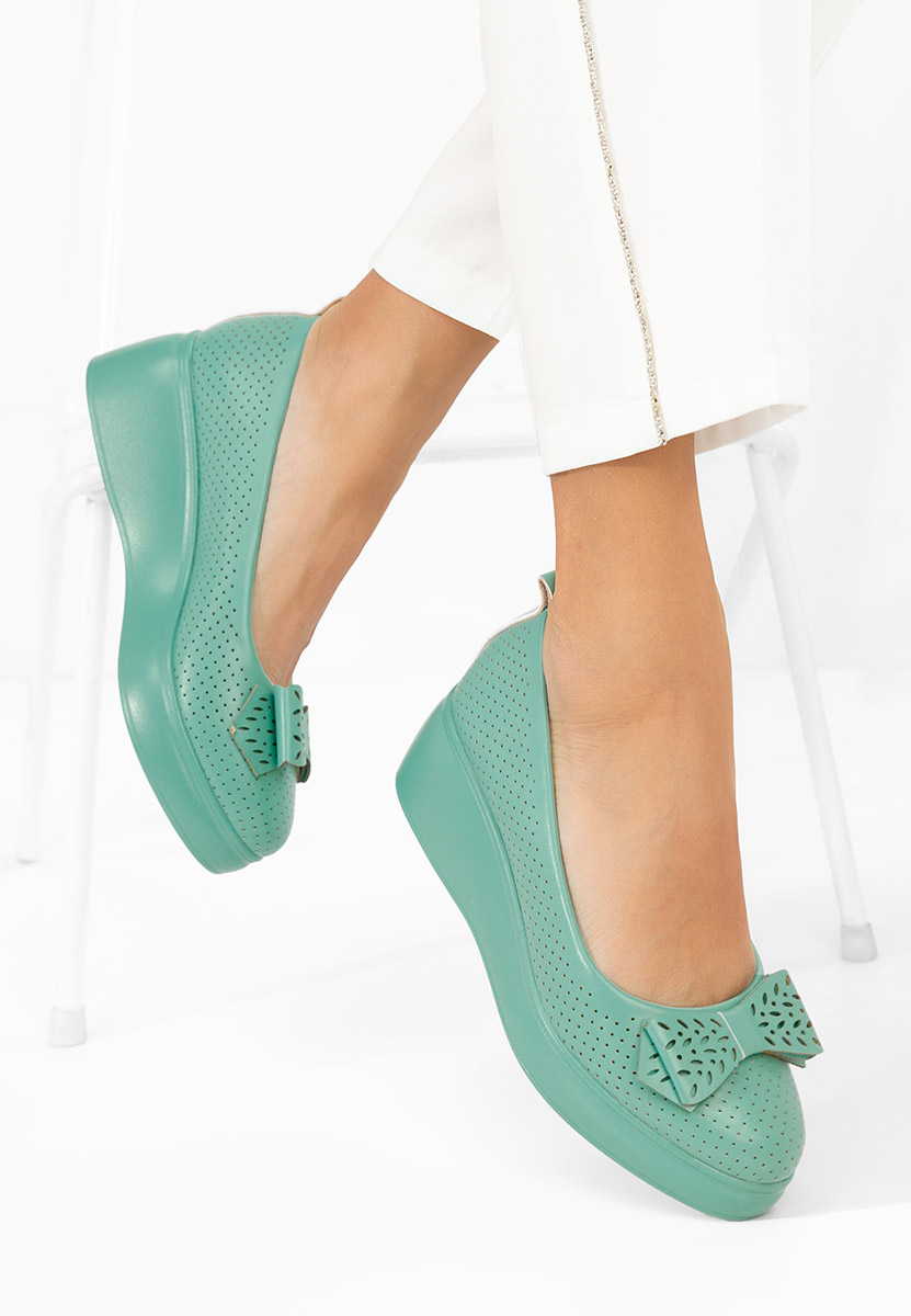 Latefa zöld telitalpú platform cipő