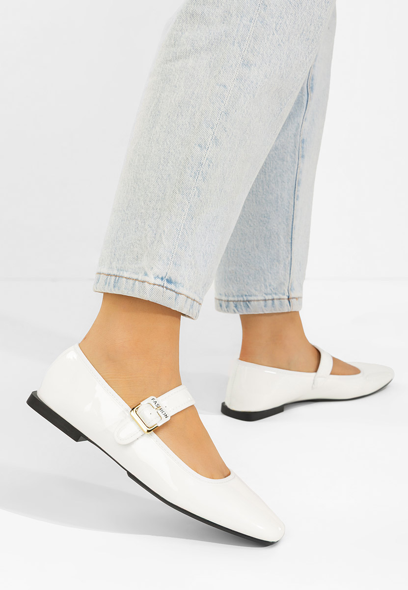 Saleia fehér pántos balerina cipő