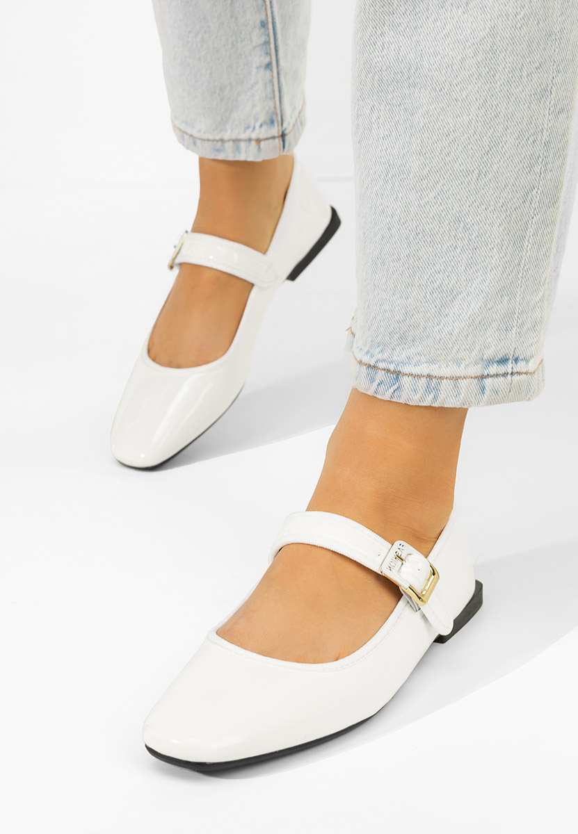 Saleia fehér pántos balerina cipő