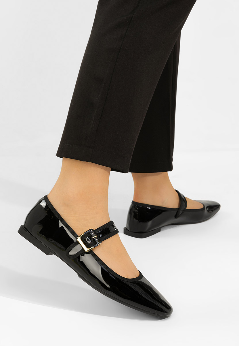 Saleia fekete pántos balerina cipő