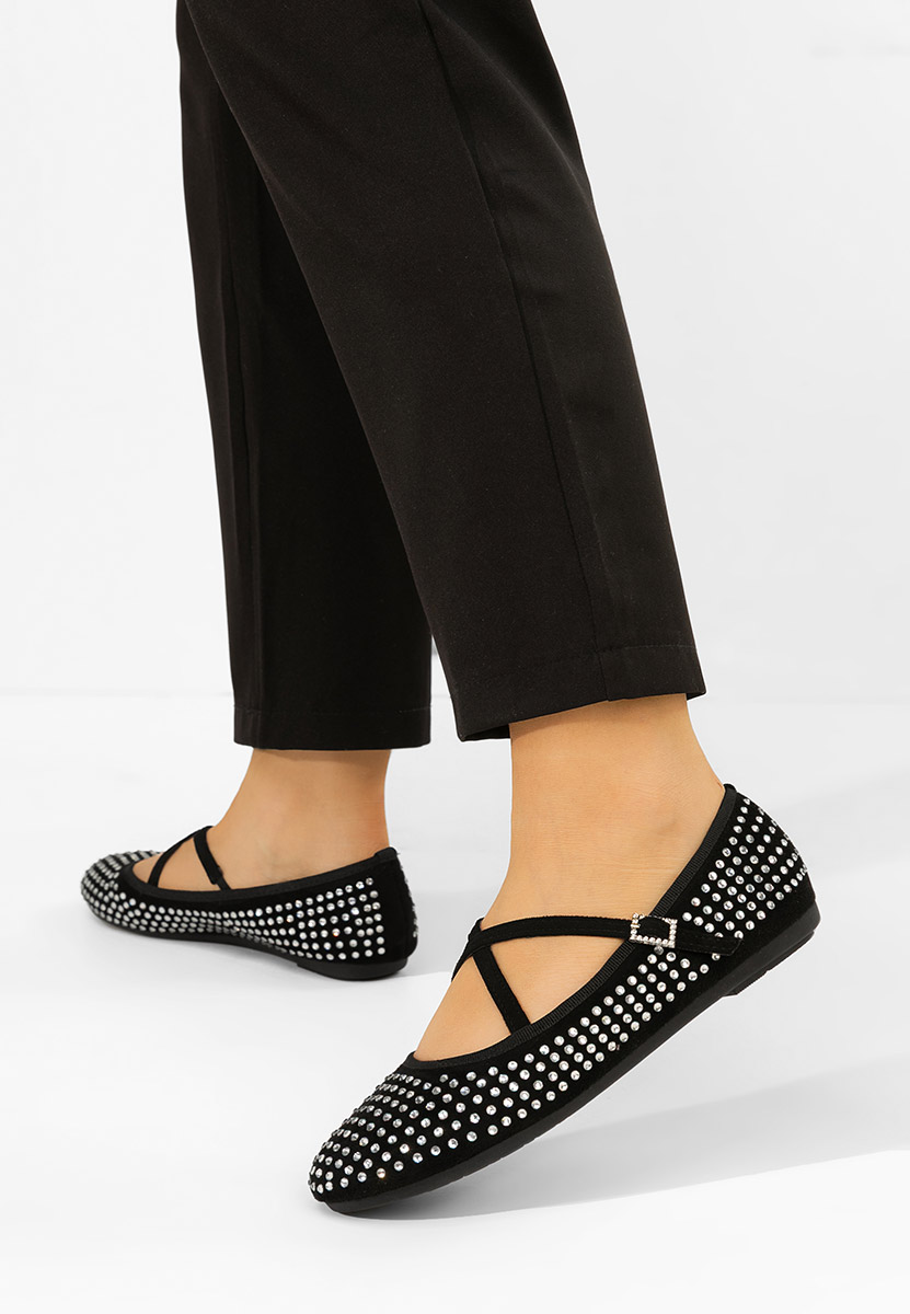 Karemy fekete pántos balerina cipő