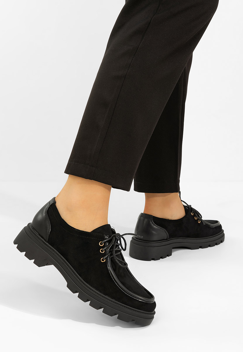 Seliora fekete fűzős női cipő